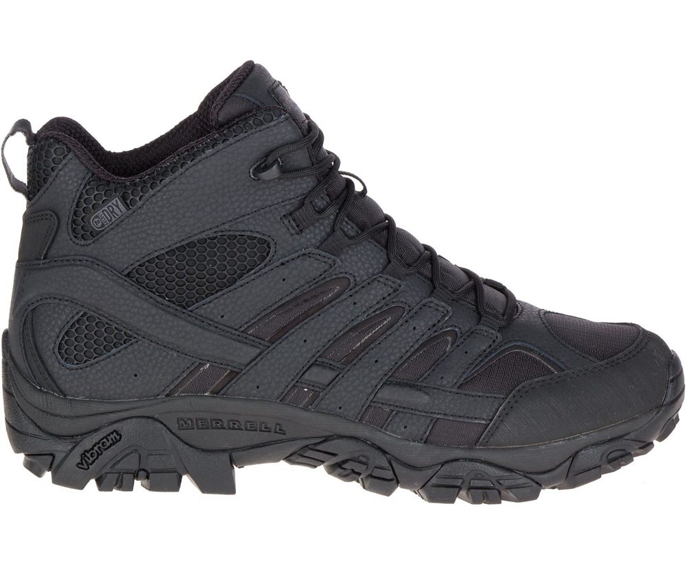 Kozaki Merrell Męskie Czarne - Moab 2 Mid Tactical Waterproof - 467931-WGT